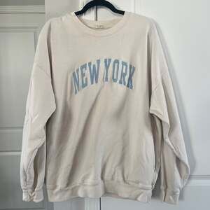 John Galt New York Crewneck Sweatshirt Off White Graphic Pullover